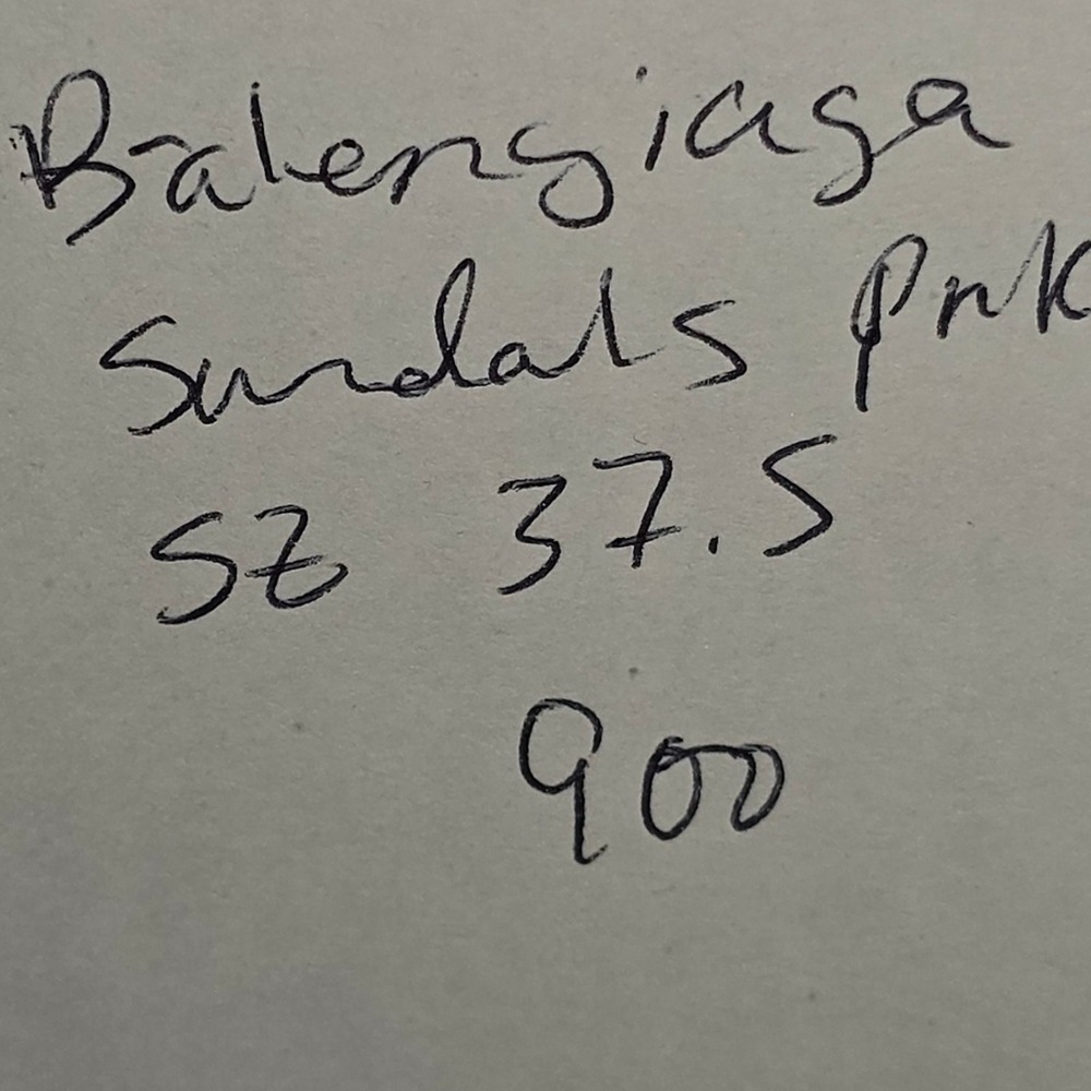 BALENCIAGA PINK leather thong SANDALS 37.5 7 flat slide ROCKSTUD ANKLe star STud - Picture 16 of 16